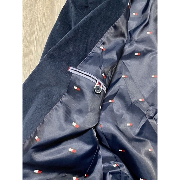 Tommy Hilfiger Mens TH Flex Modern Fit Blue Corduroy SportCoat Blazer Jacket 42S - Picture 9 of 10